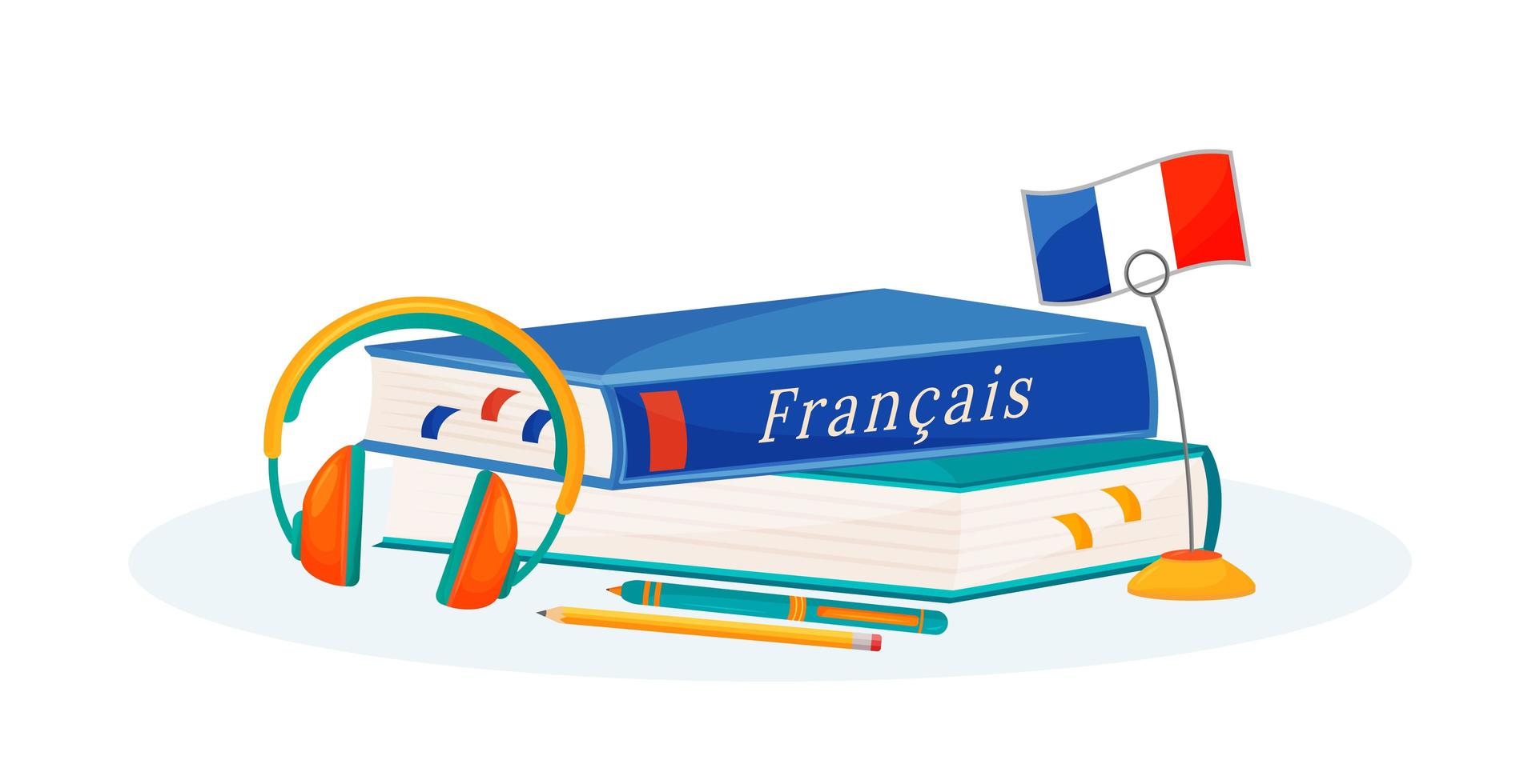 French learning books vector