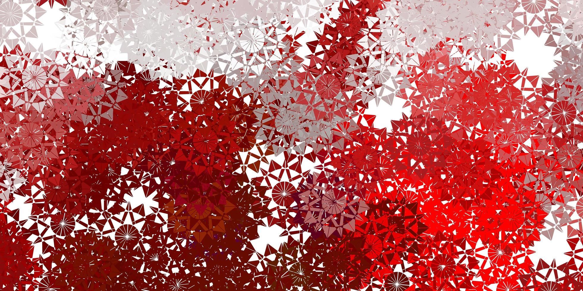 Light red beautiful snowflakes backdrop with flowers. vector