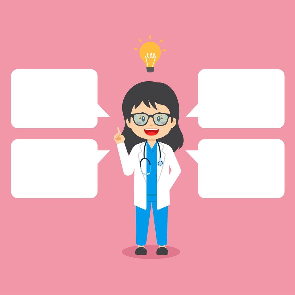 Doctor Shows Idea With Speech Bubbles vector