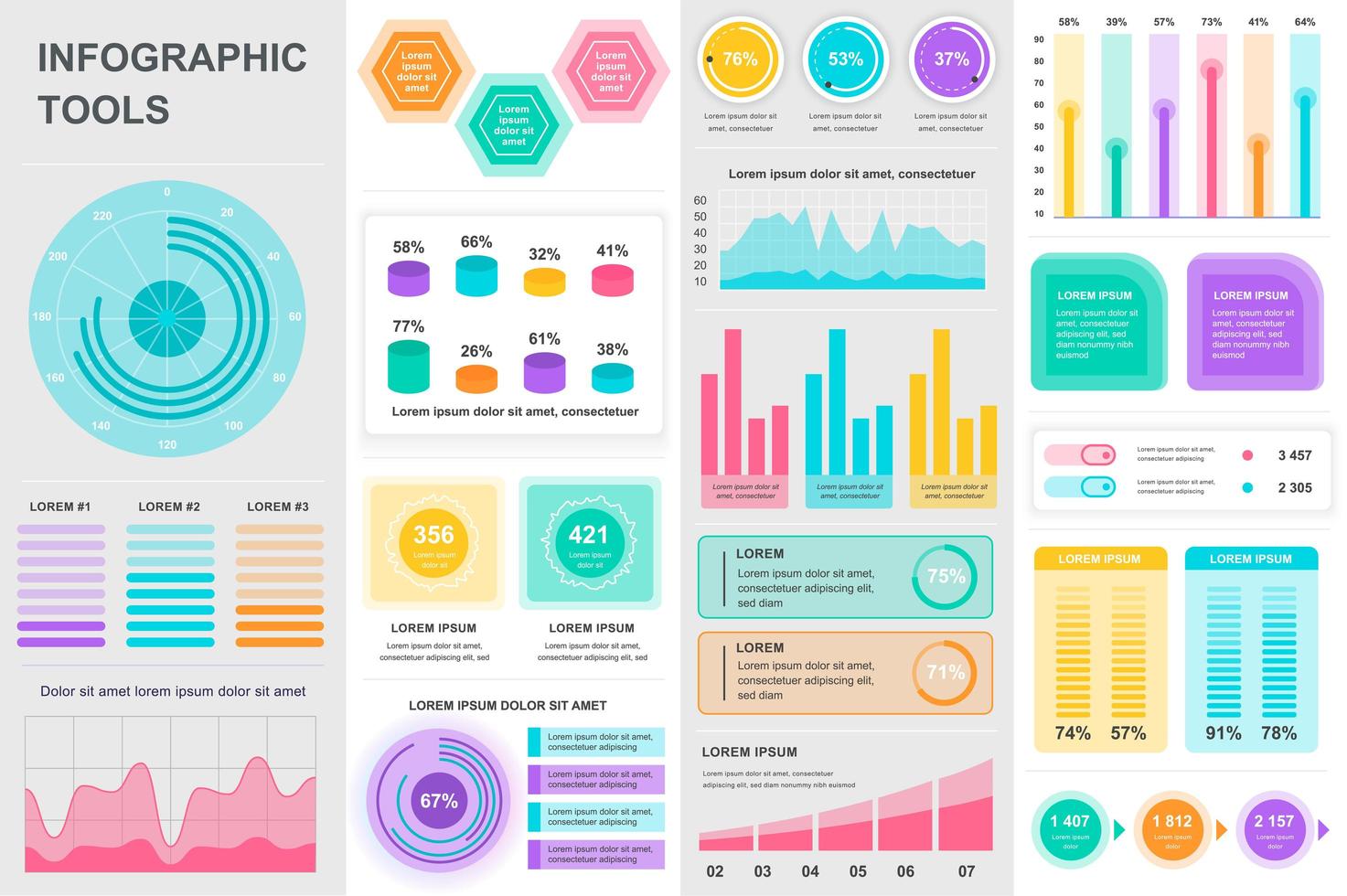 paquete infografía ui, ux, elementos del kit. vector