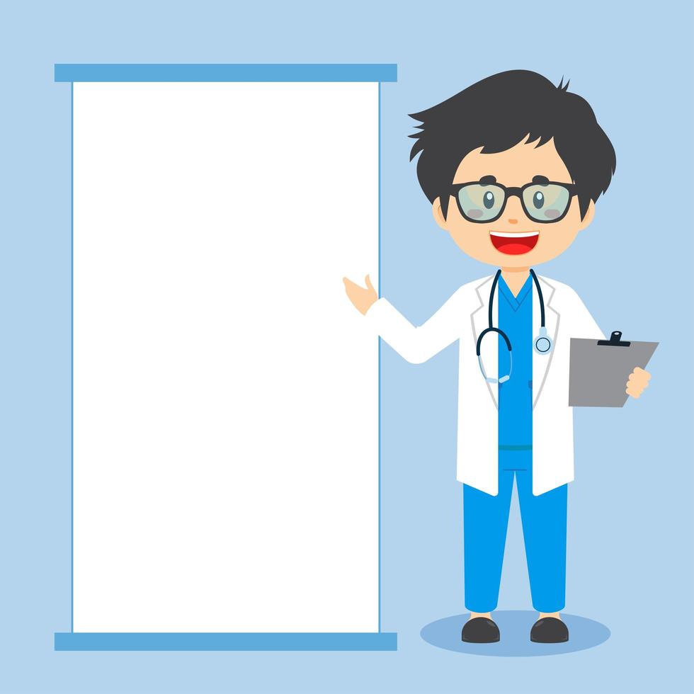 Doctor With Blank Board vector