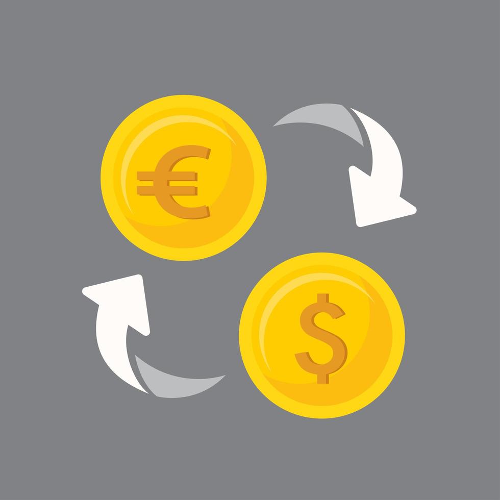 Euro Currency Exchange Concept Icon vector