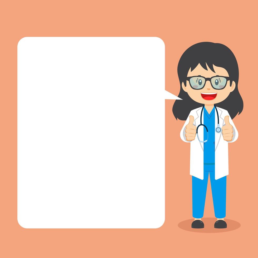 Doctor Making Thumbs Up With Speech Bubble vector