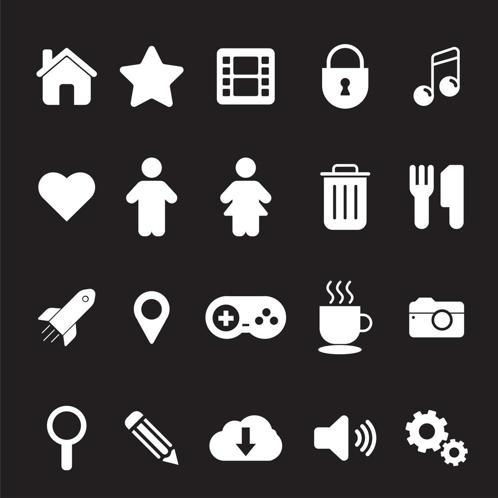 Set Of Web Simple Icons vector