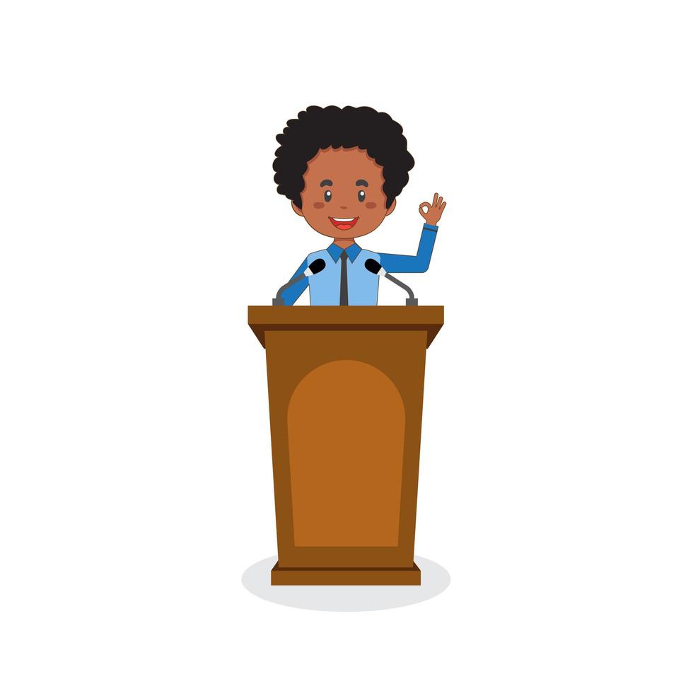 Business Character Speaks On The Podium vector