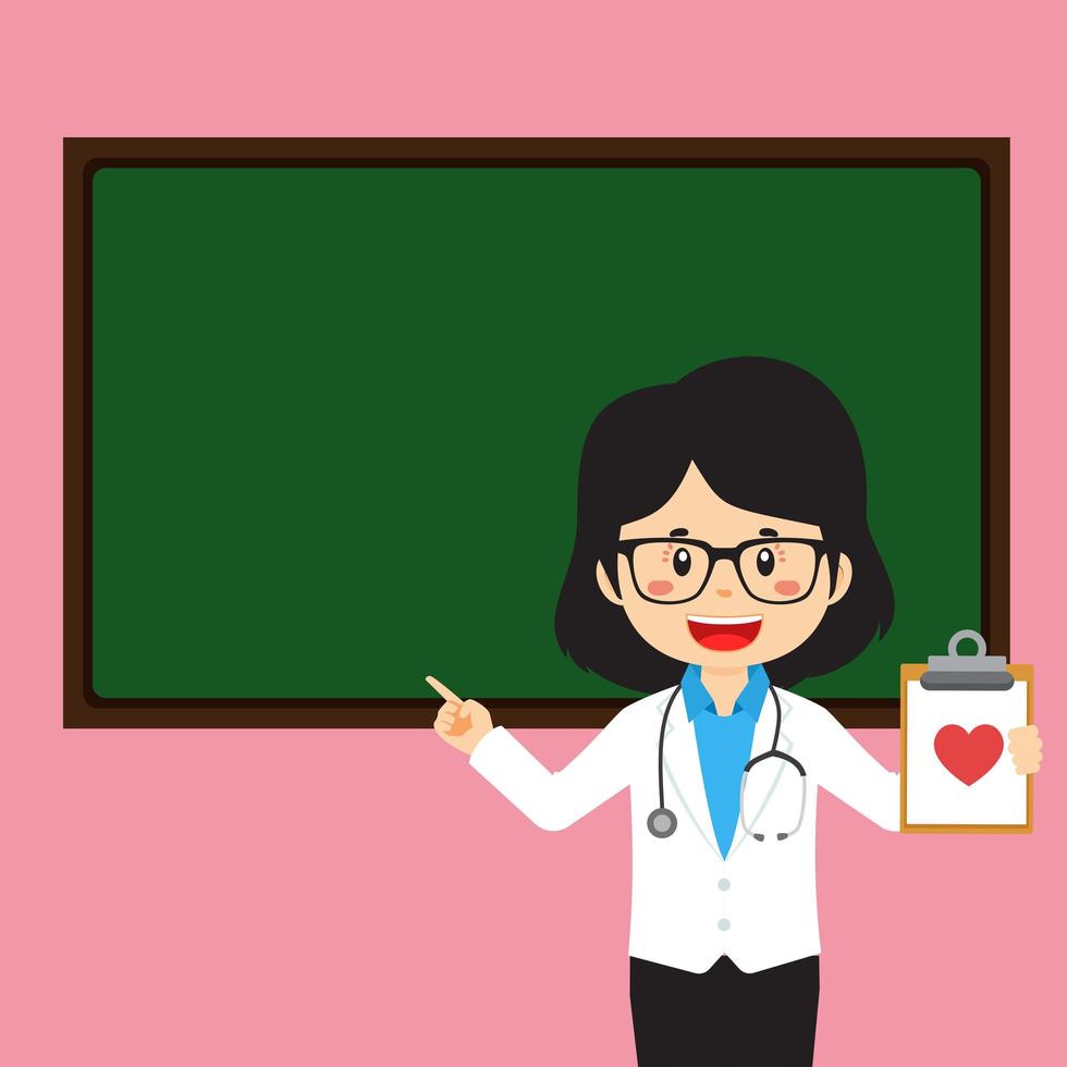 Doctor Character Holding Clipboard vector