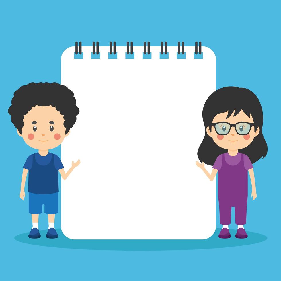 Paper Template with Children vector