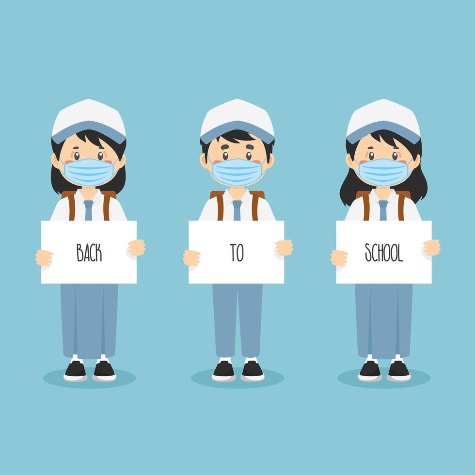 Back School After Pandemic Concept vector
