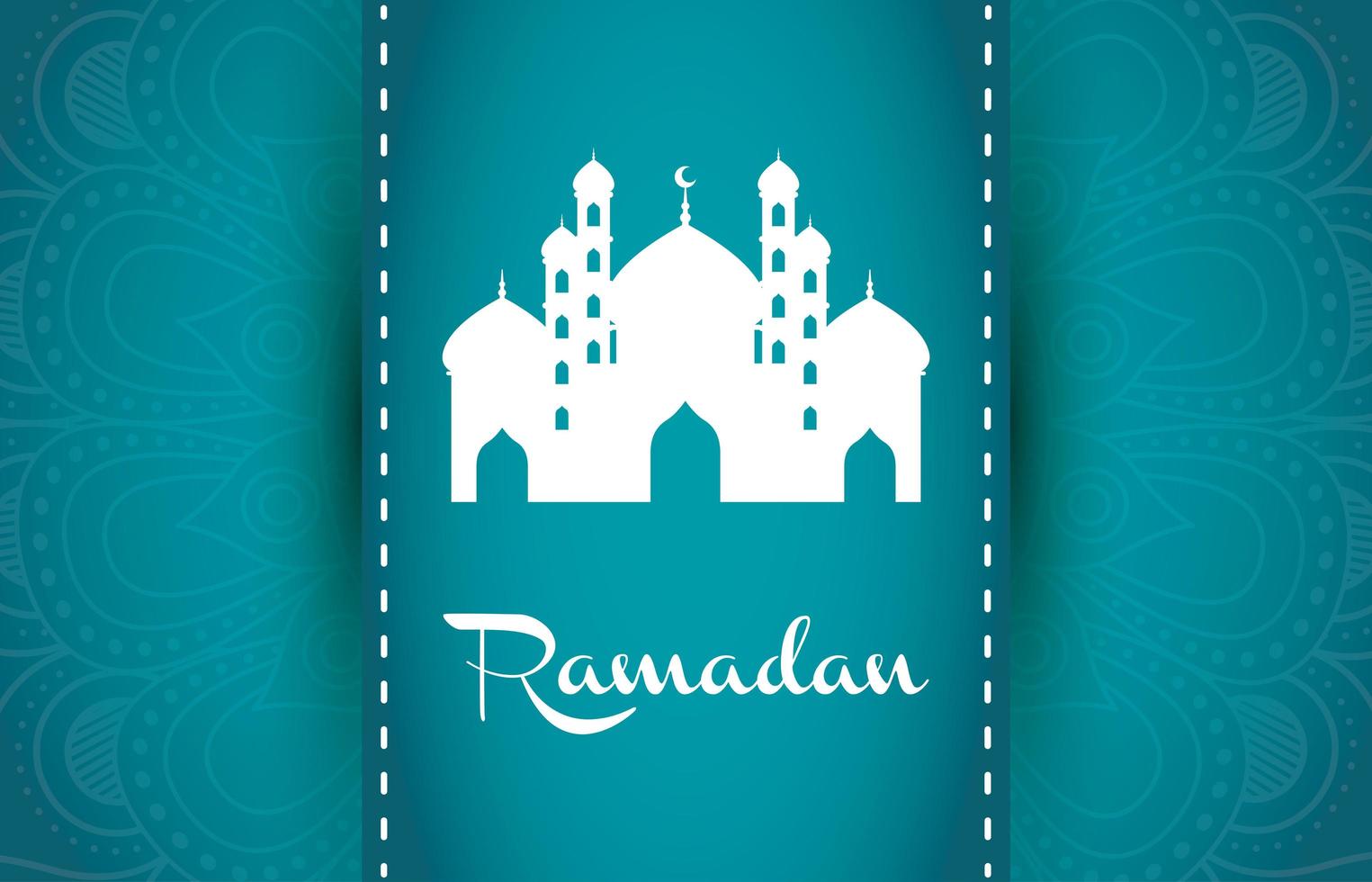 banner de celebración de ramadán con mezquita vector