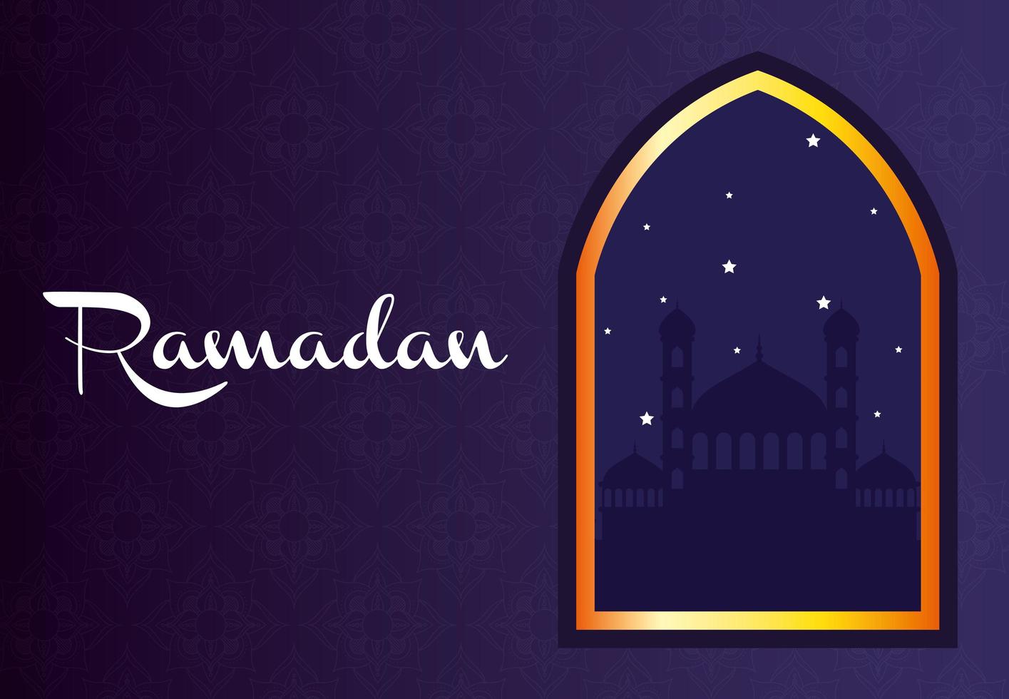 banner de celebración de ramadán con mezquita vector