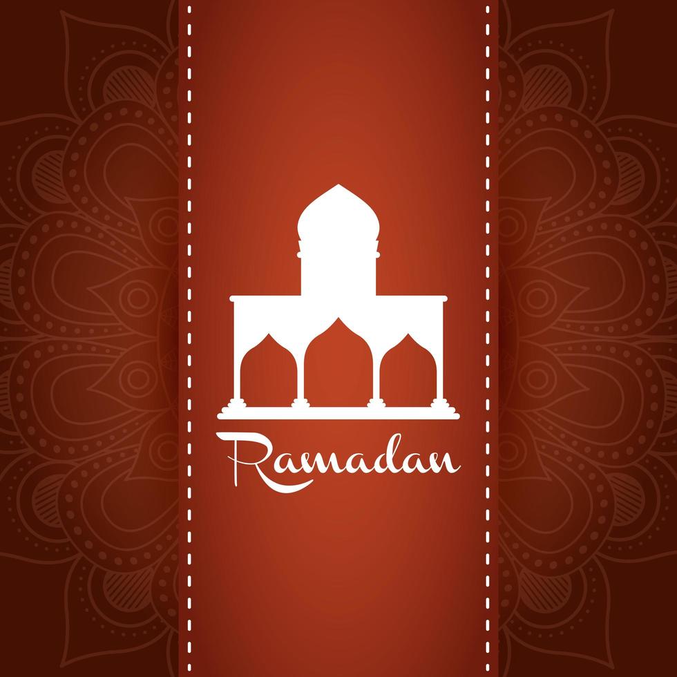 banner de celebración de ramadán con mezquita vector