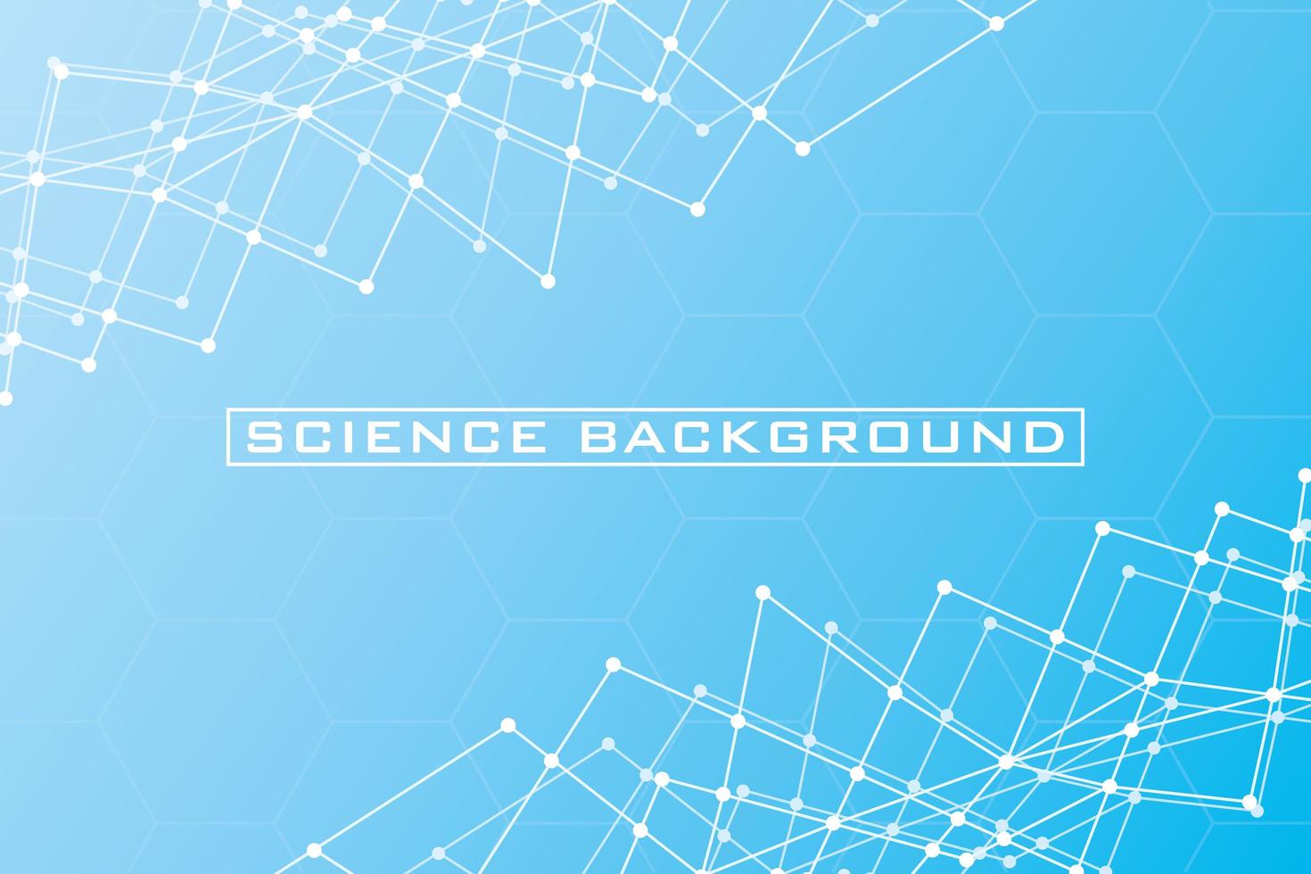 Blue science background with lines and structures vector