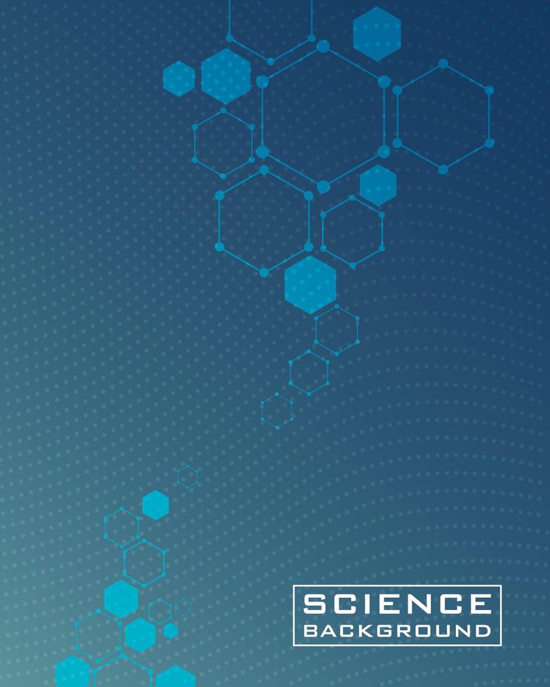 Blue science background with lines and structures vector