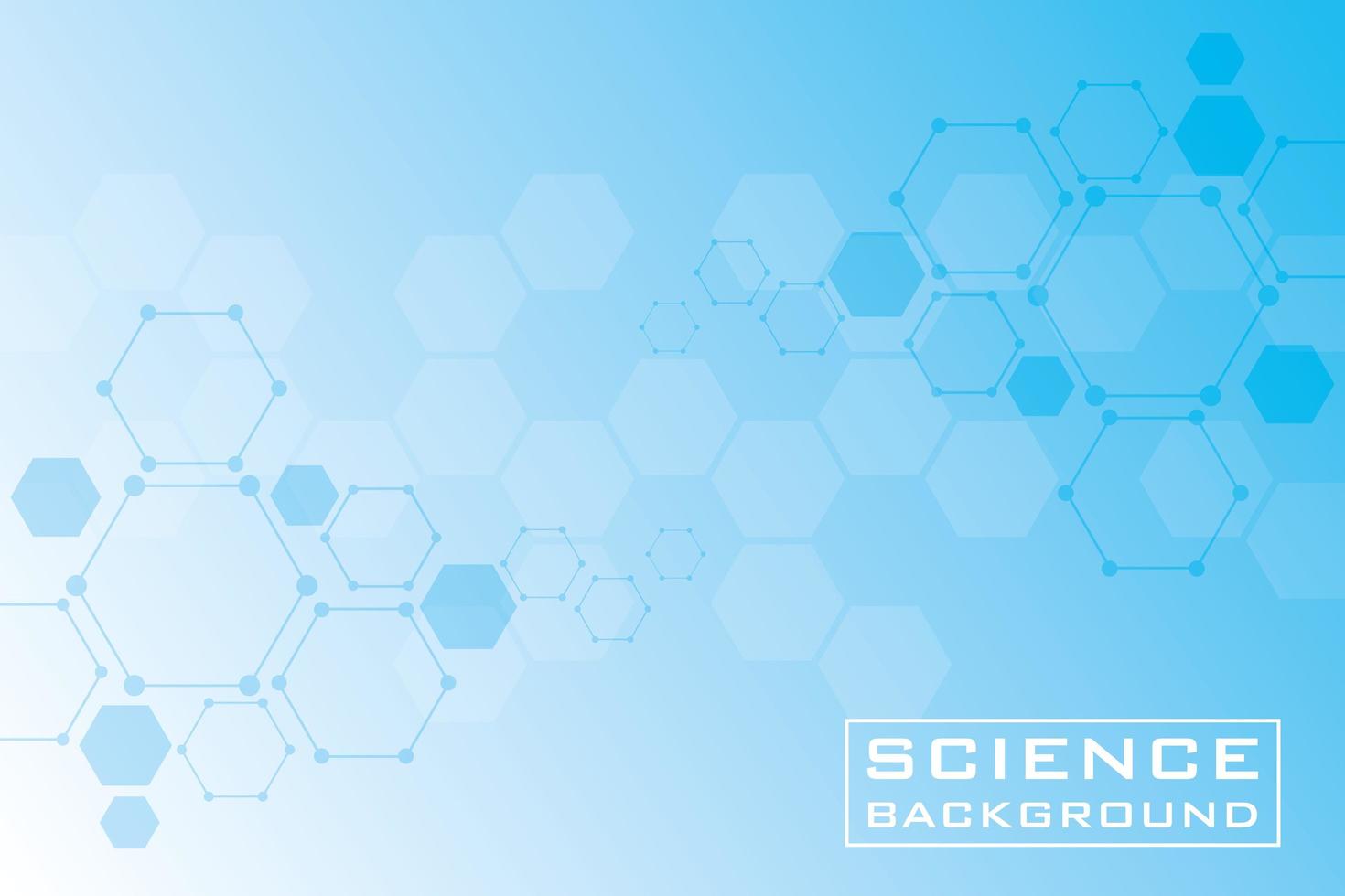 Blue science background with lines and structures vector