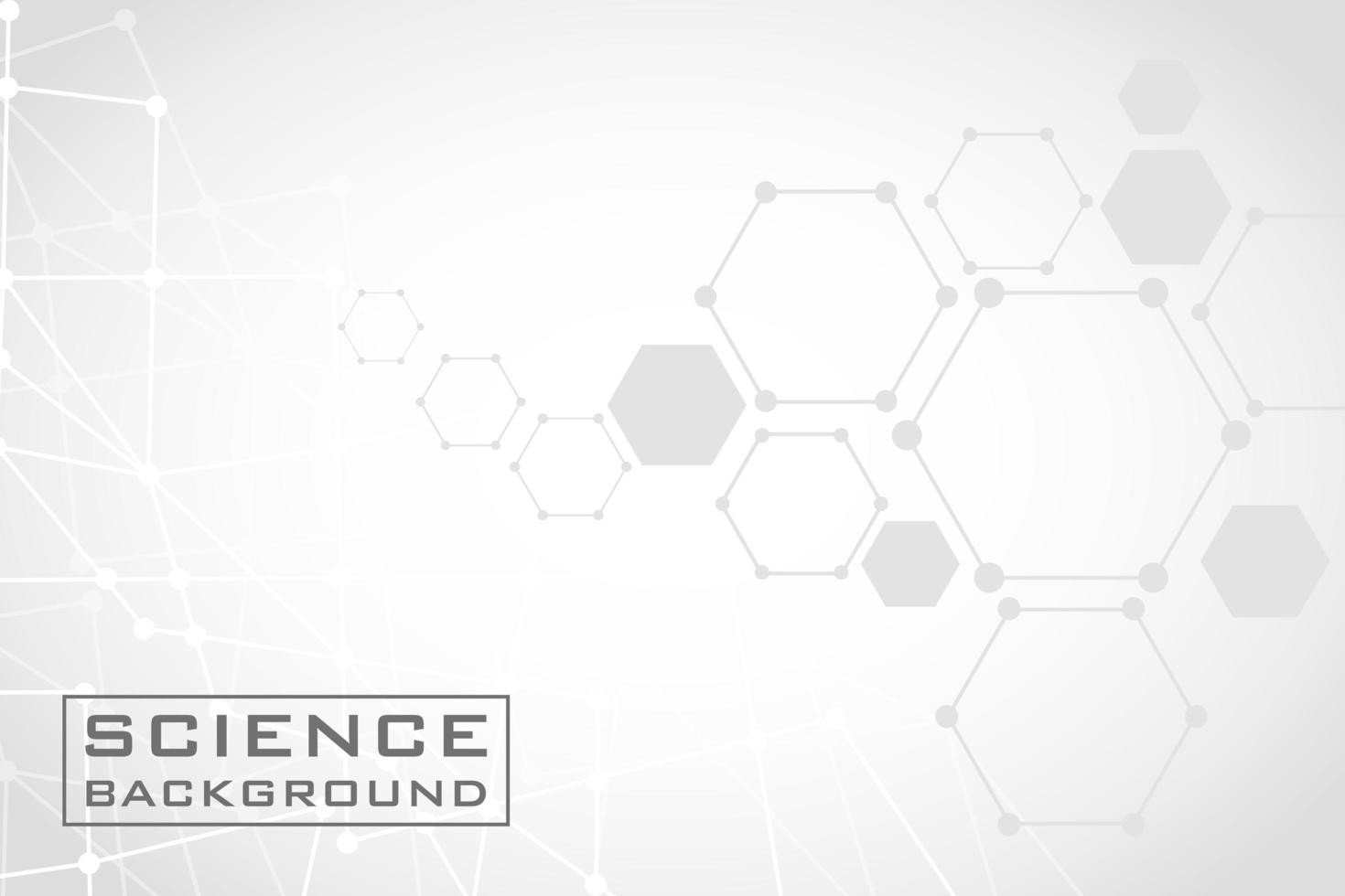 White science background with lines and structures vector