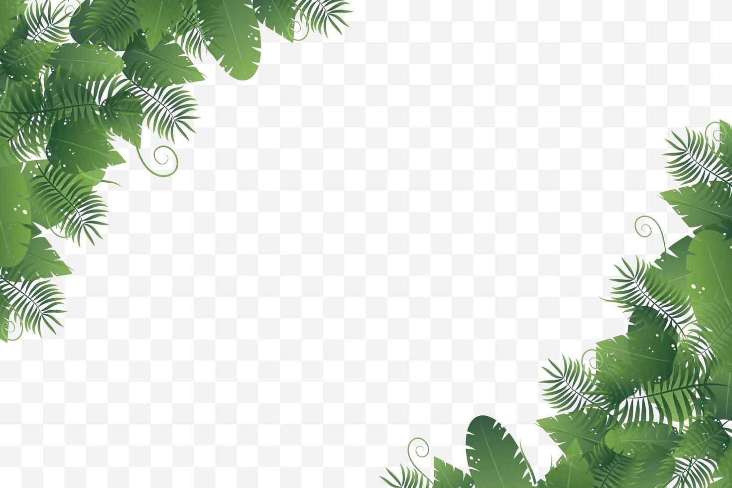 Corner frame of various wild leaves vector