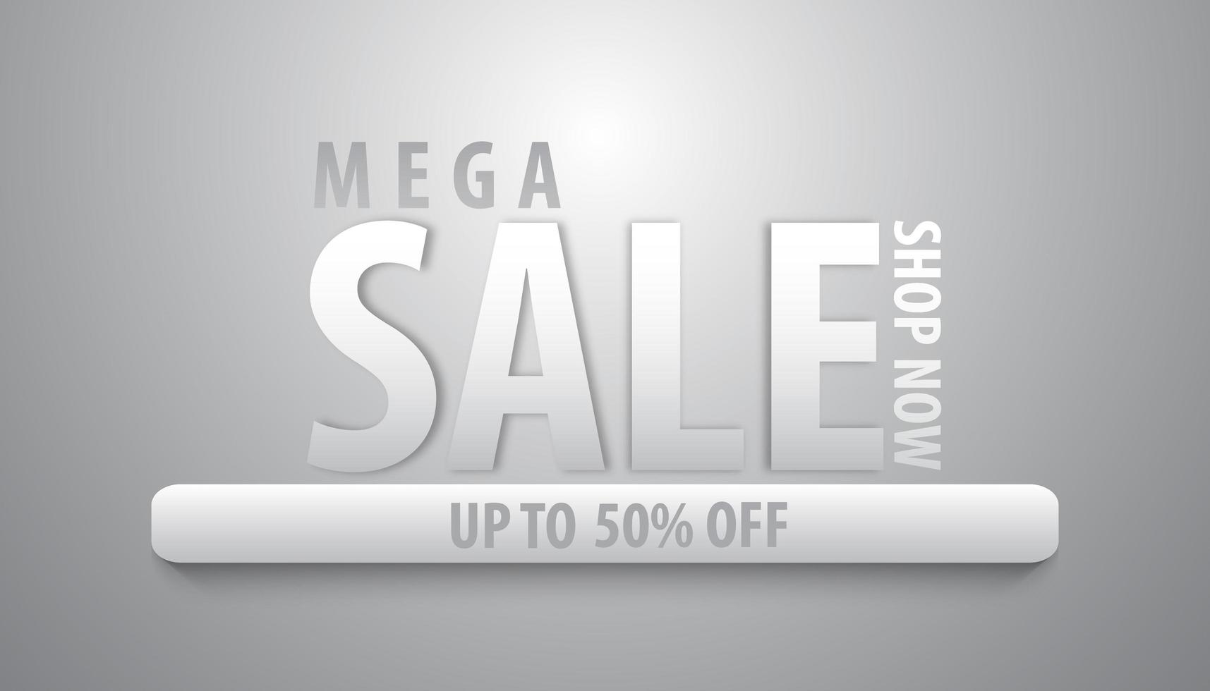 Silver mega sale banner vector