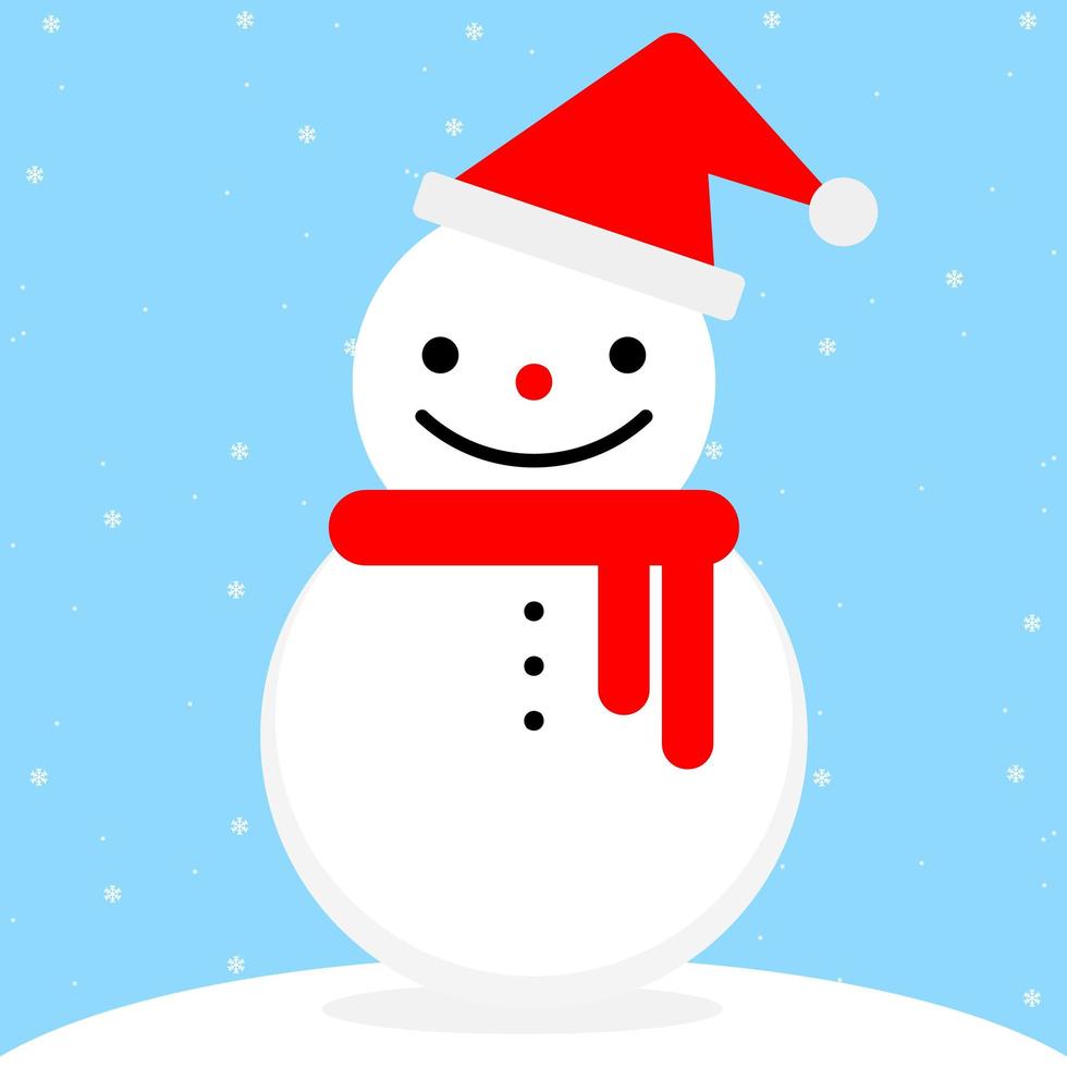 Cute cartoon snowman vector