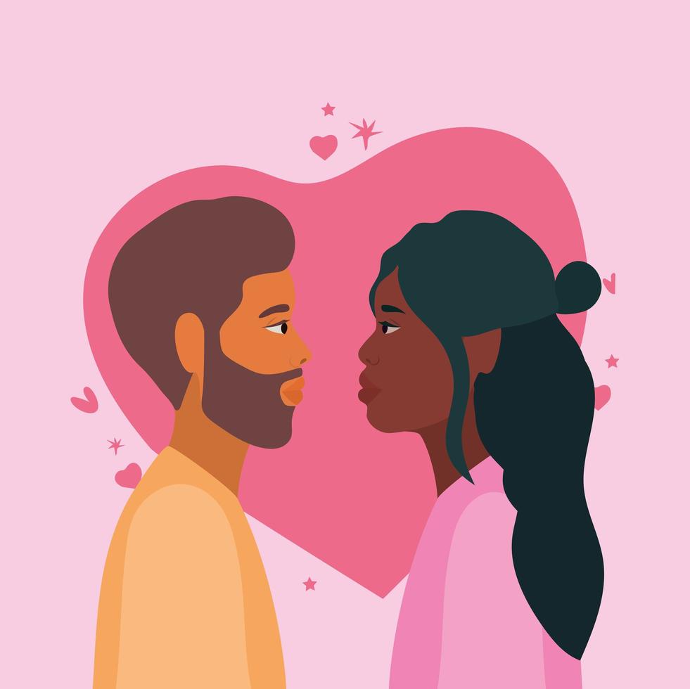 Woman and man in side view vector