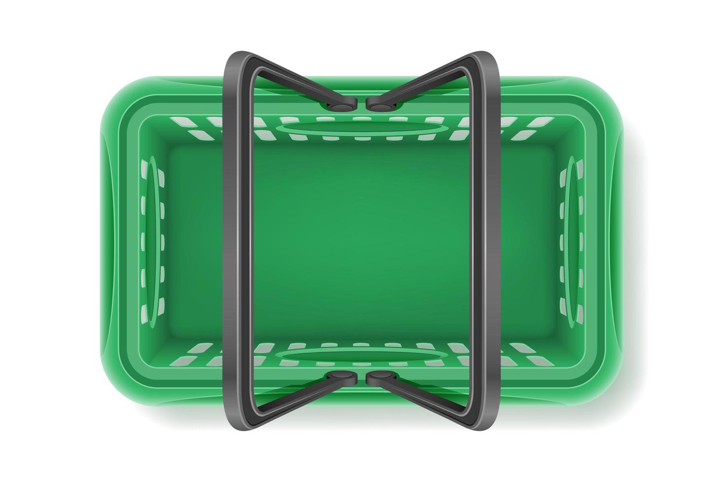 Top view plastic shopping basket vector