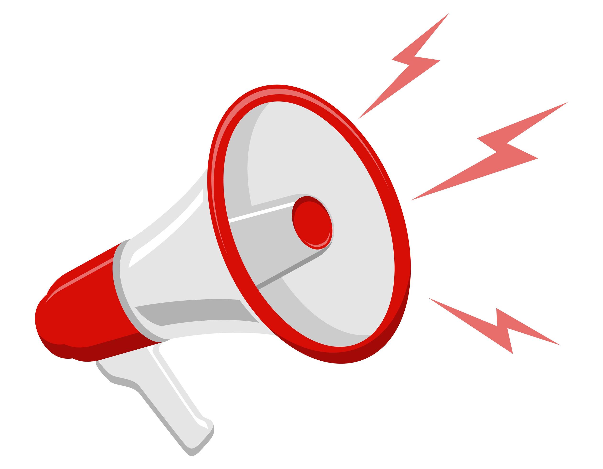 Altavoz de megáfono haciendo anuncio 1760457 Vector en Vecteezy