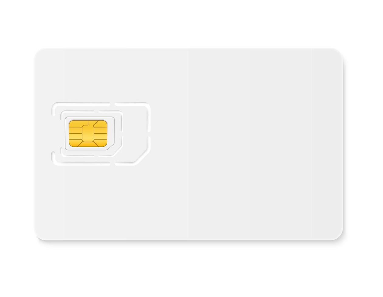 Sim card chip for use in digital communication vector