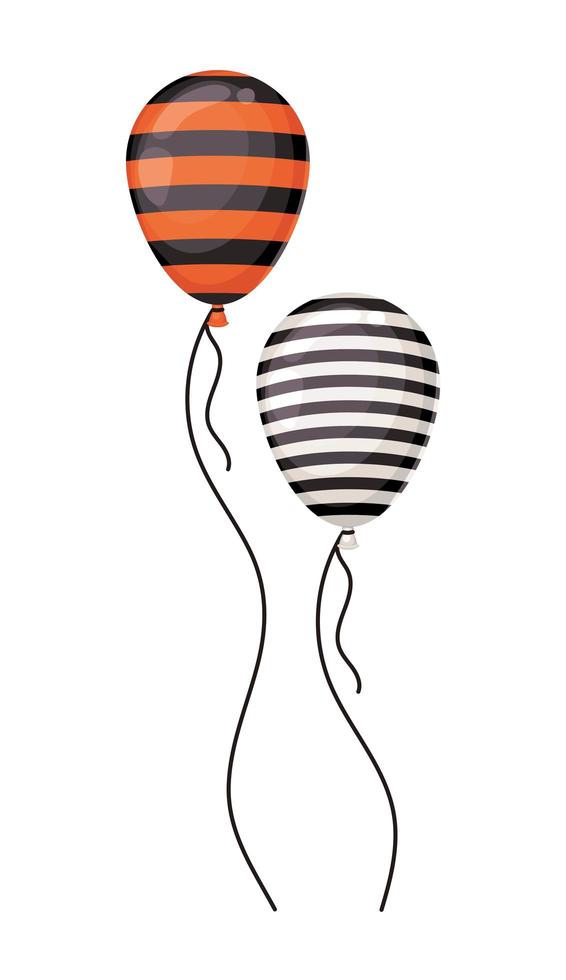 Isolated striped party balloons design vector