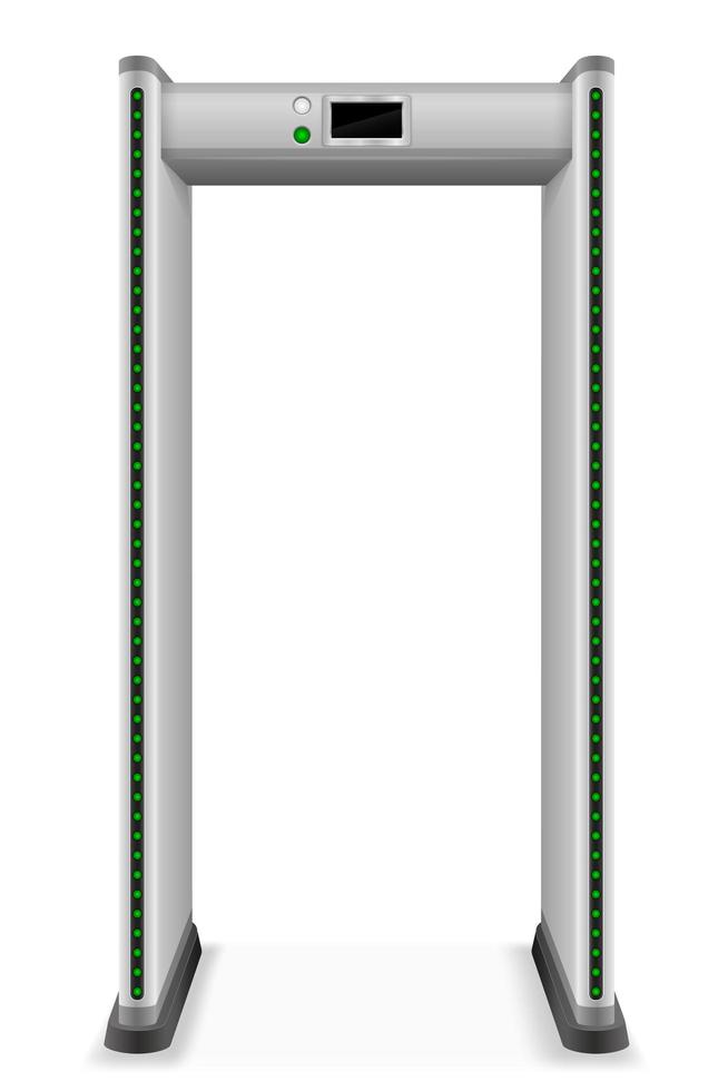 Metal detector frame with green go light vector