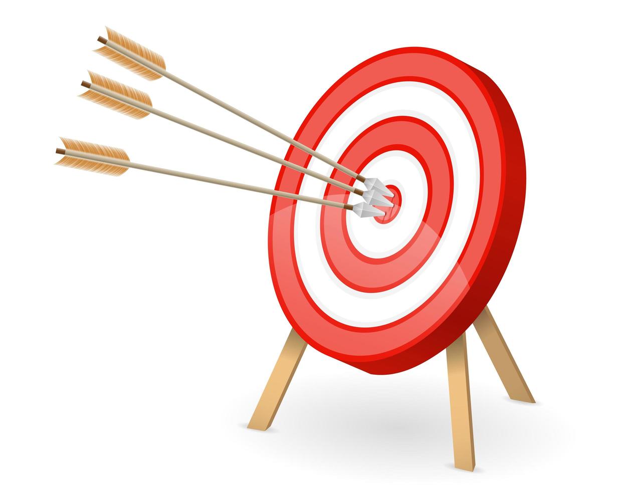 Target with arrows in bullseye vector