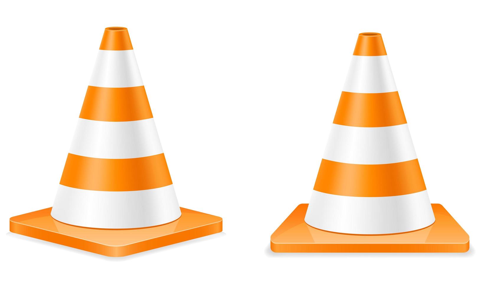 Plastic traffic cone set vector