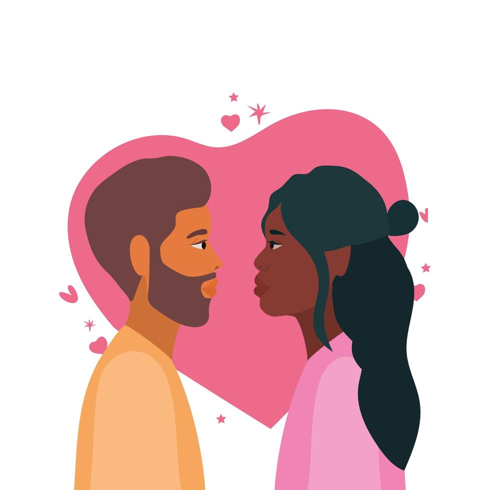 Woman and man in side view vector