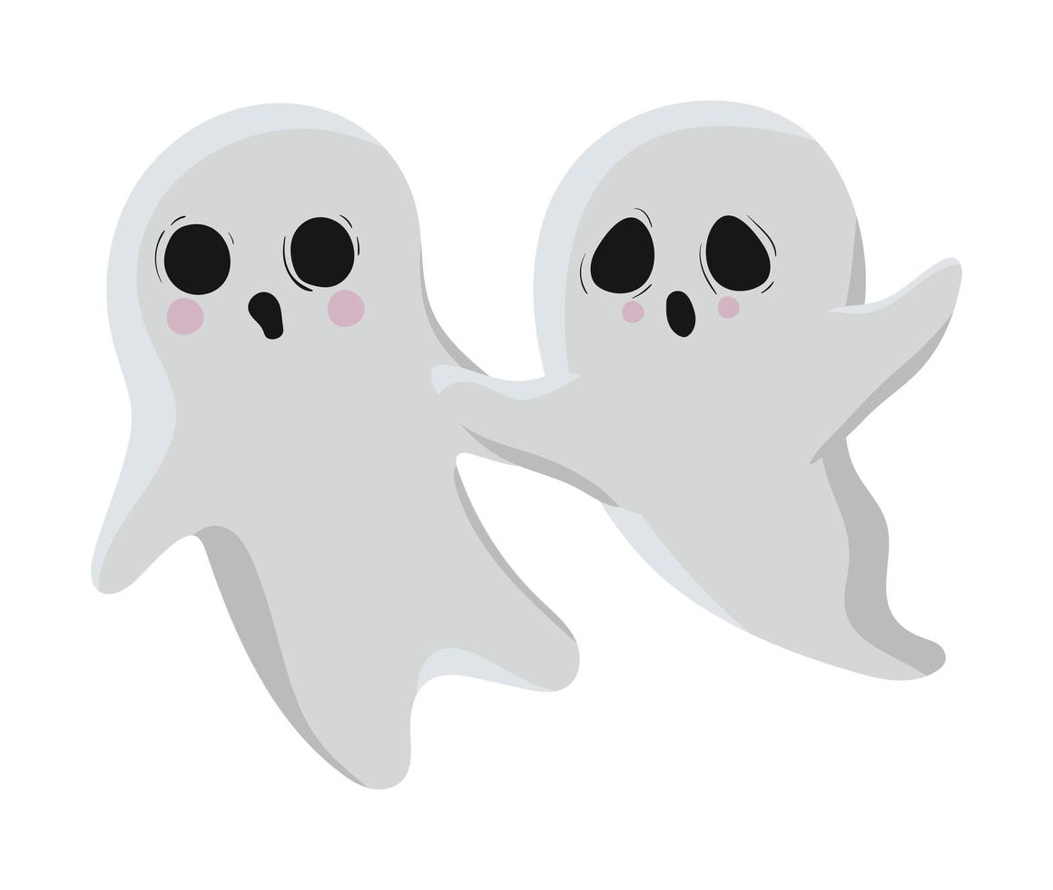 Halloween ghosts cartoons design vector