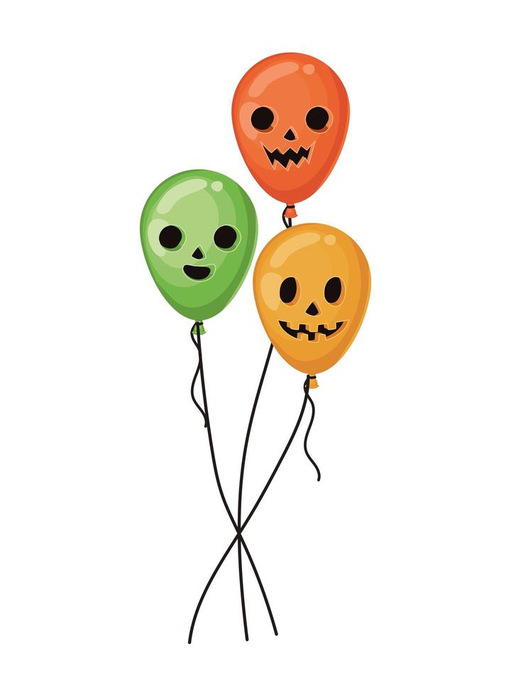 diseño de globos de calabaza de halloween vector