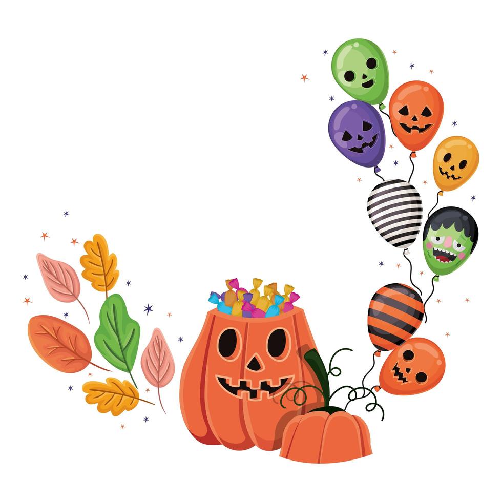 Halloween pumpkin cartoon design vector