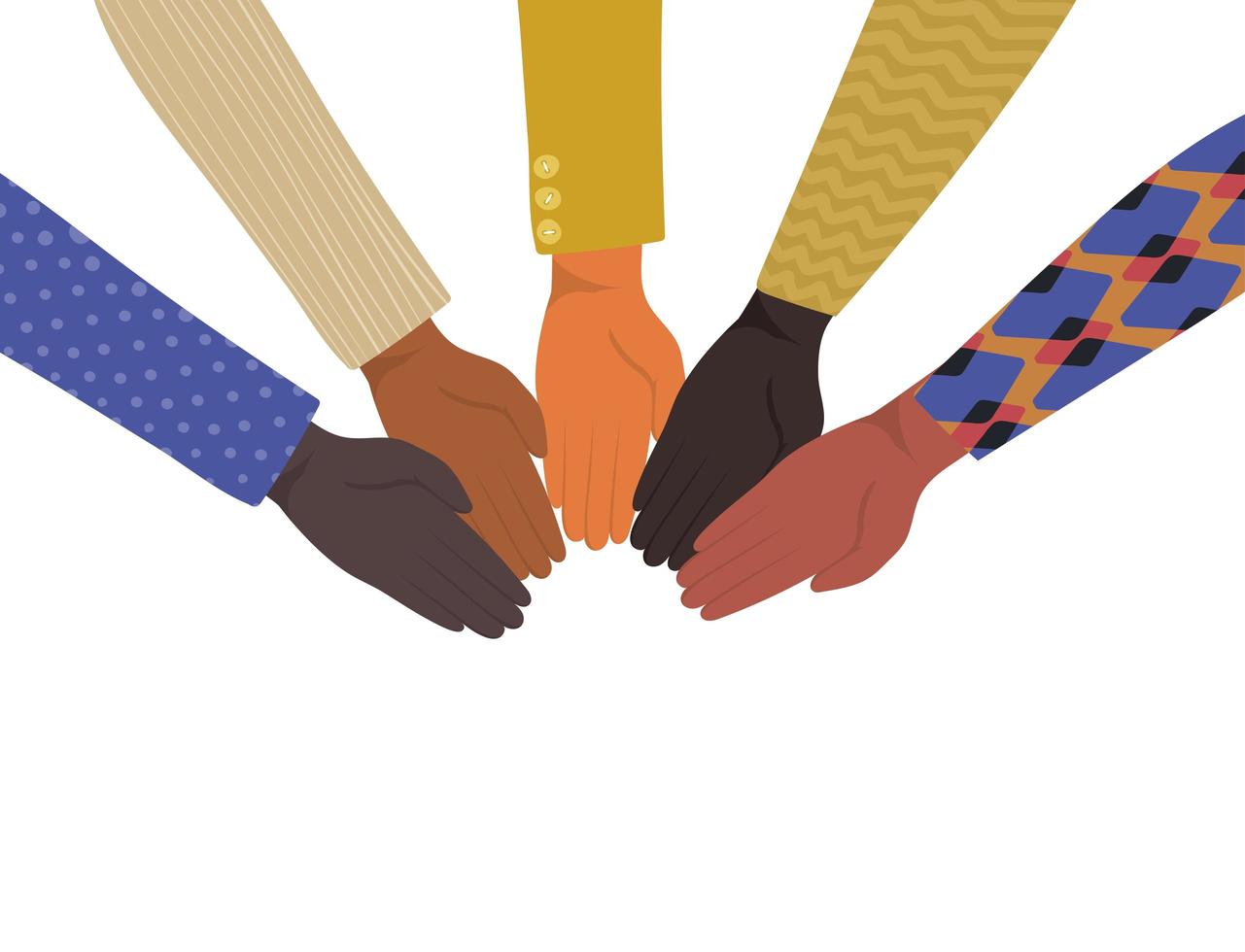 Hands touching each other vector