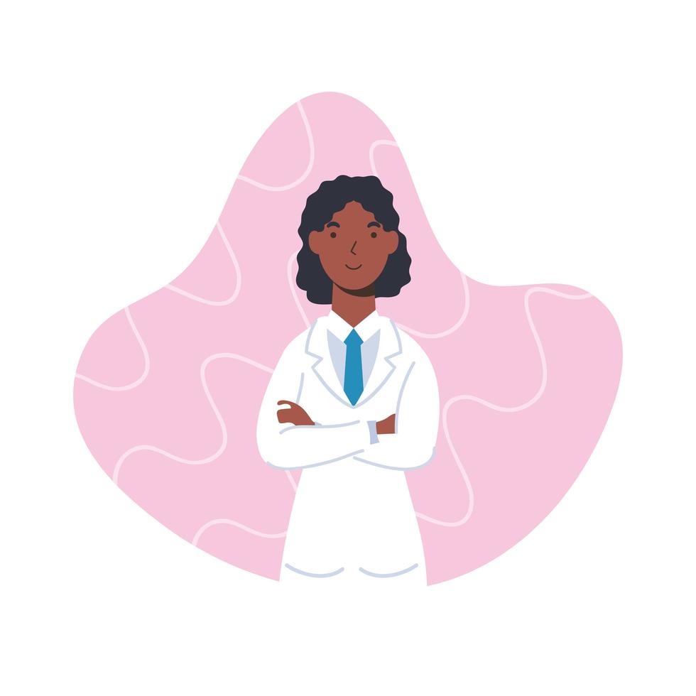 Female doctor, essential worker character vector