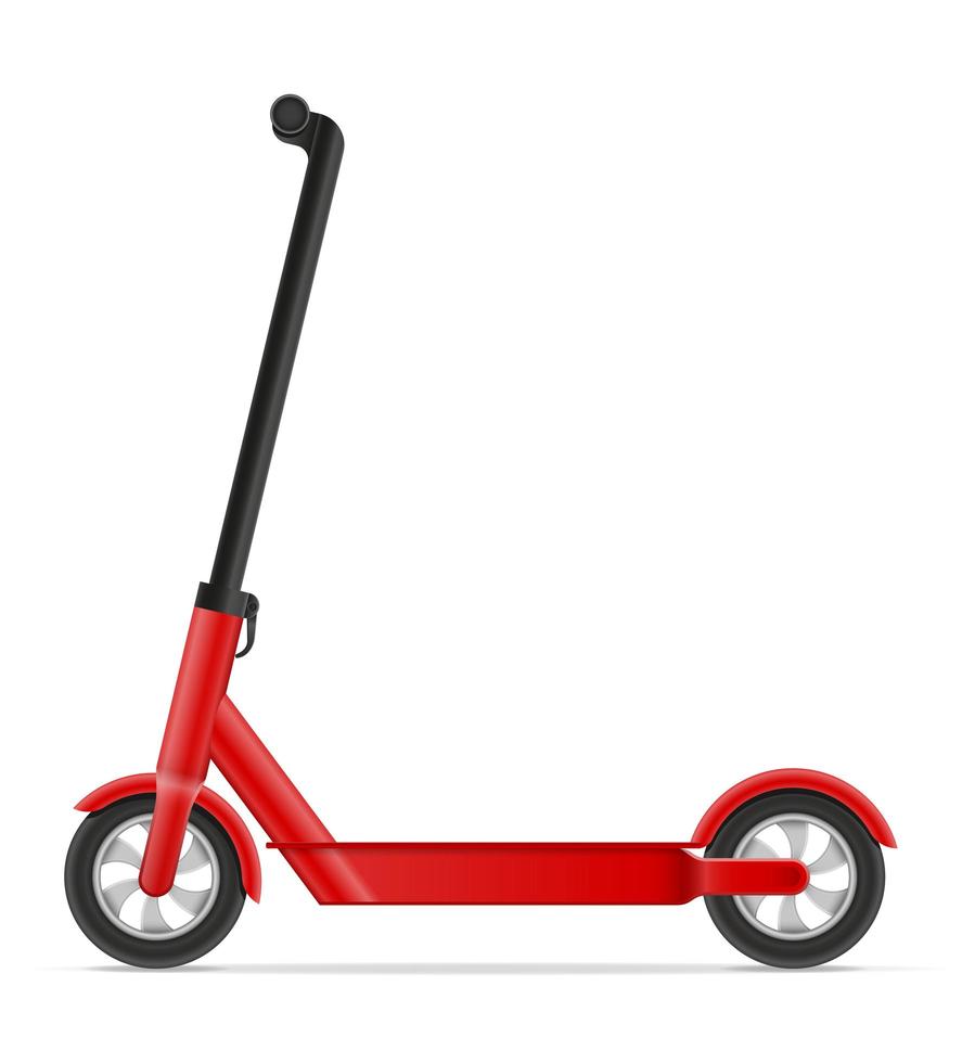 Red kick scooter vector