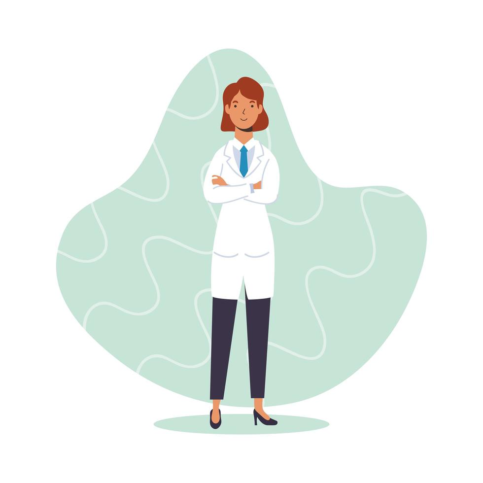 Female doctor, essential worker character vector