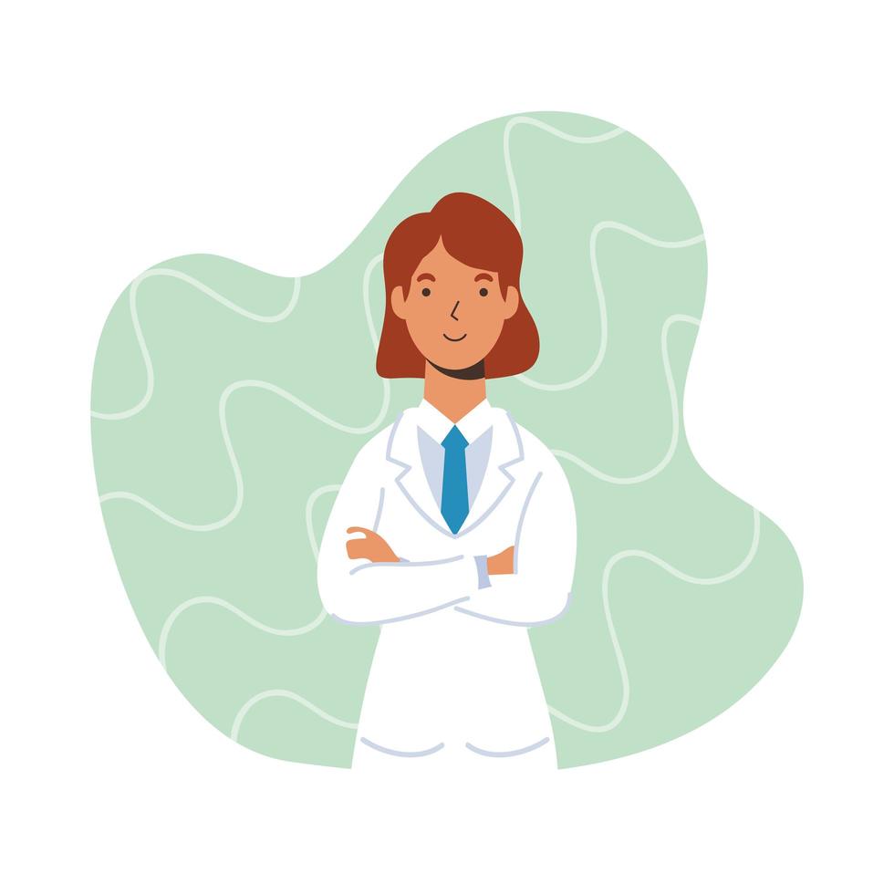 Female doctor, essential worker character vector