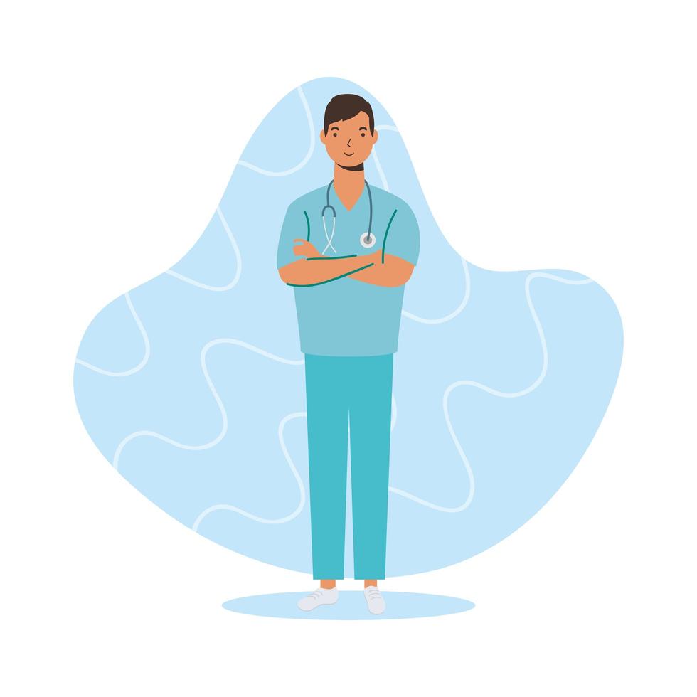 Male surgeon, essential worker character vector