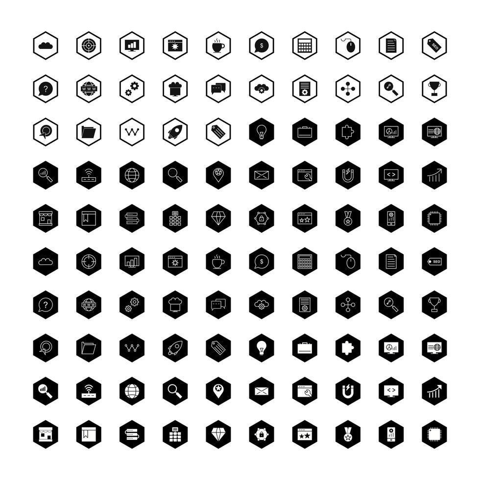 Icon Set Of Search Engine Optimization For Personal And Commercial Use. vector