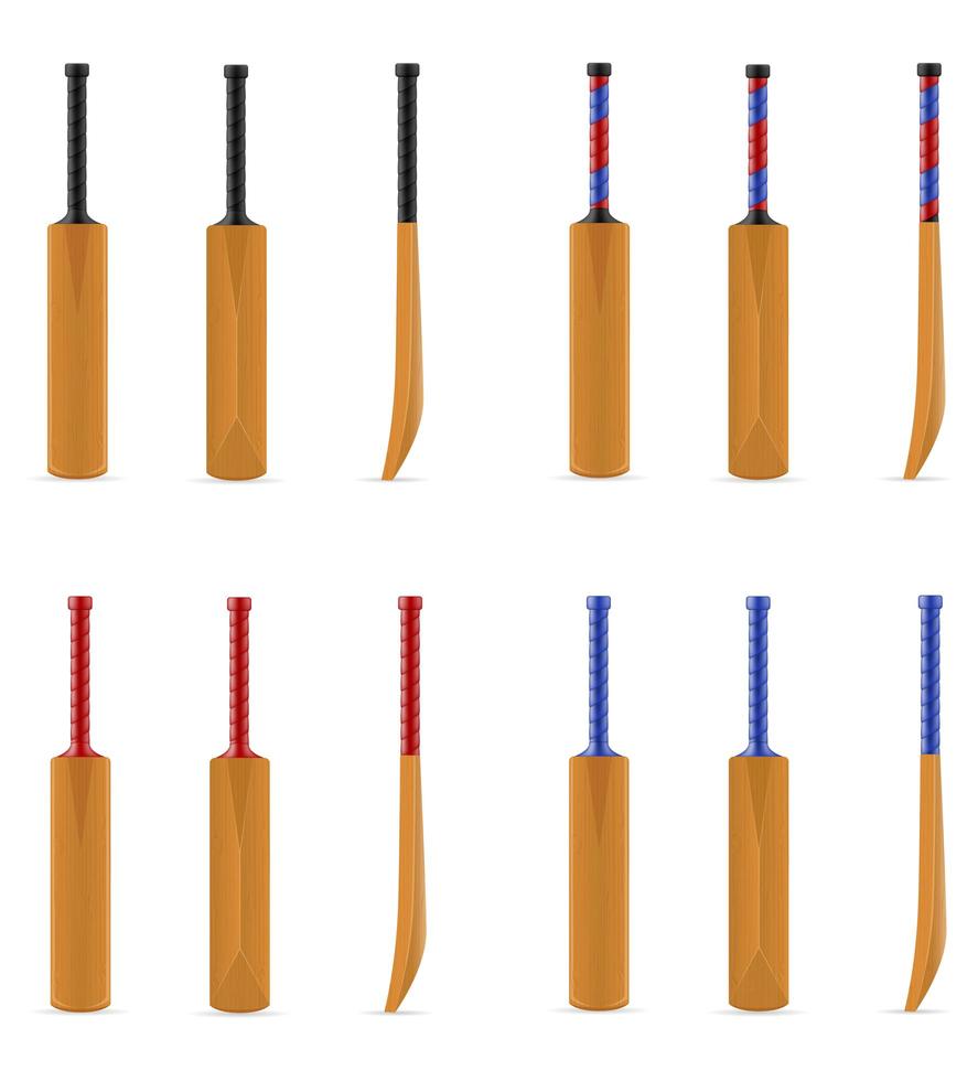 Cricket bat set vector