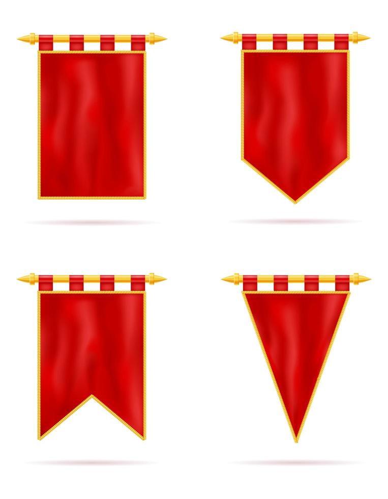 Royal flag realistic template set vector