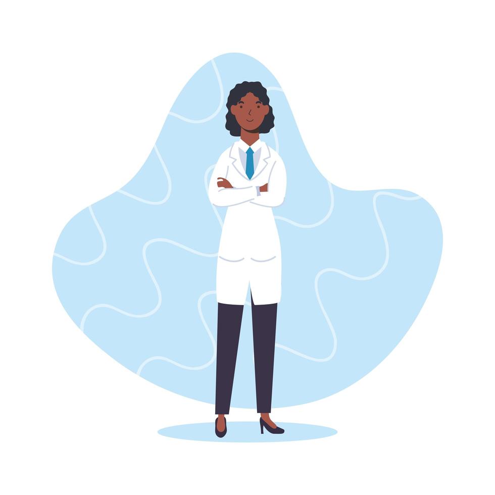 Female doctor, essential worker character vector