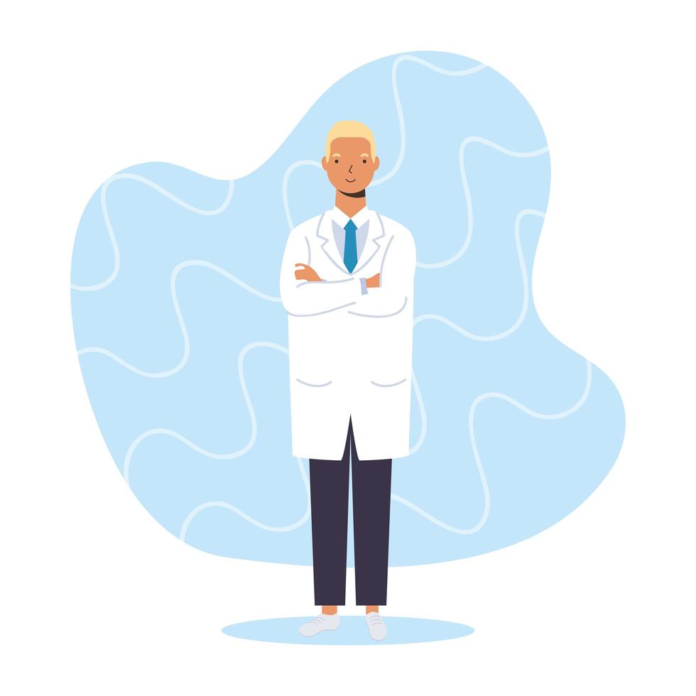 Male doctor, essential worker character vector
