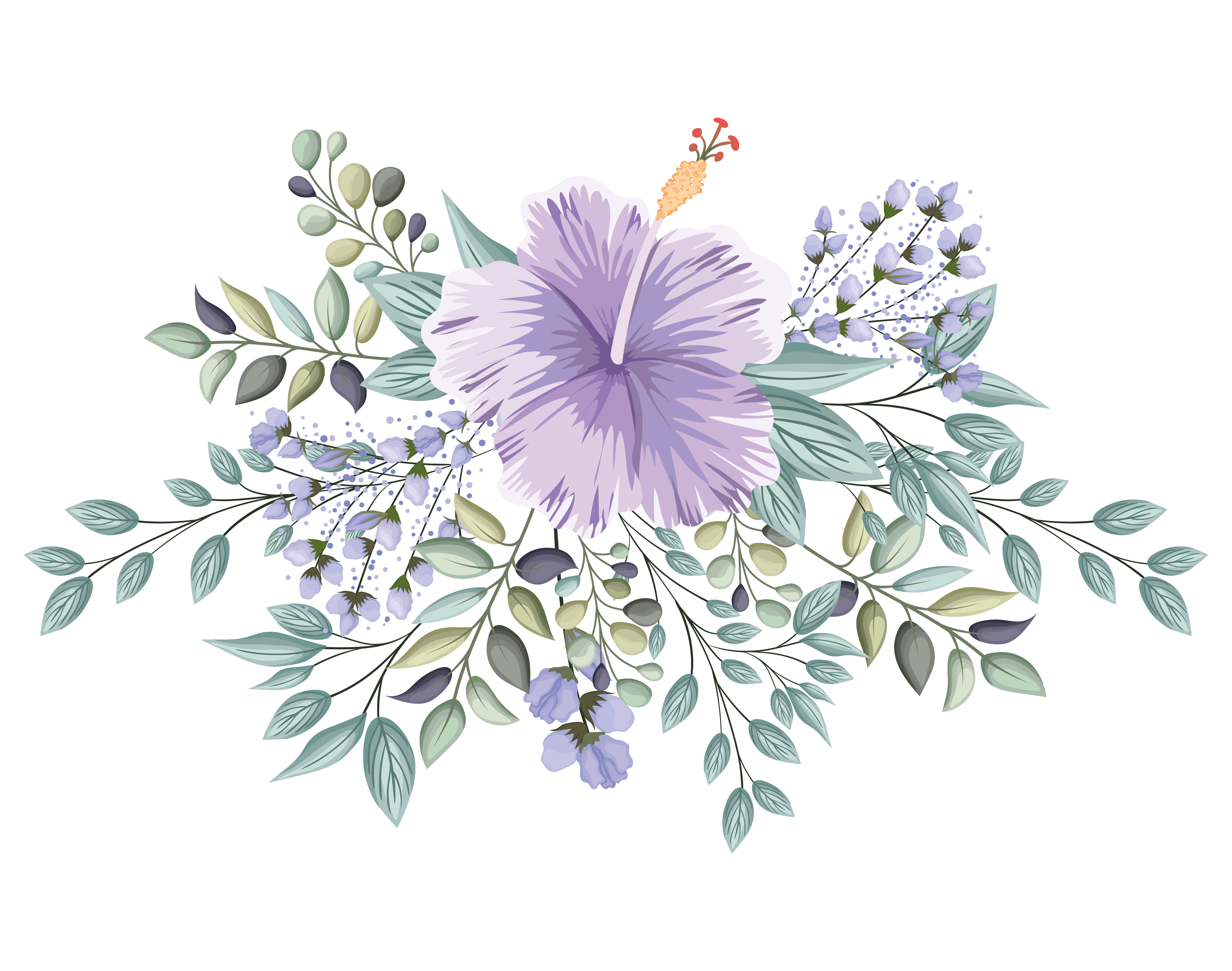 purple hawaiian flowers background