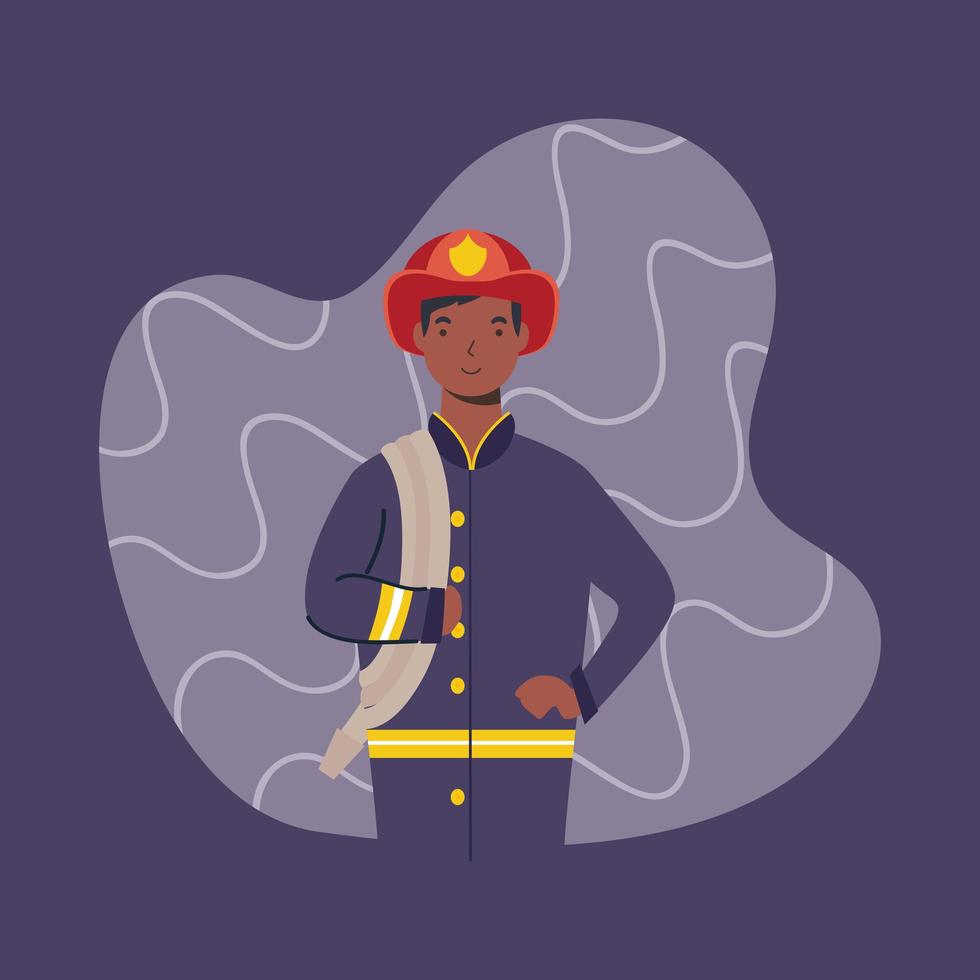 bombero masculino, carácter trabajador esencial vector