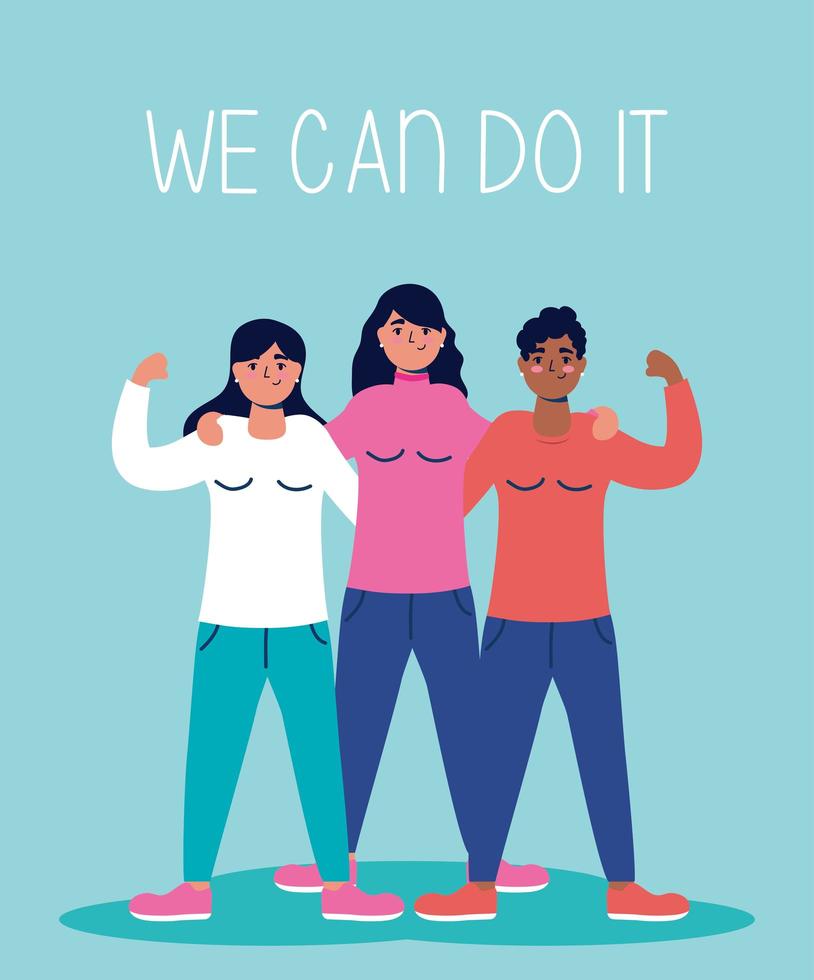 We can do it message with women together vector