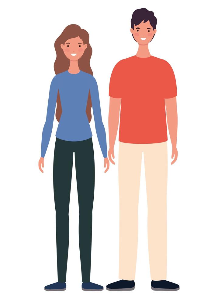 Woman and man cartoon design vector