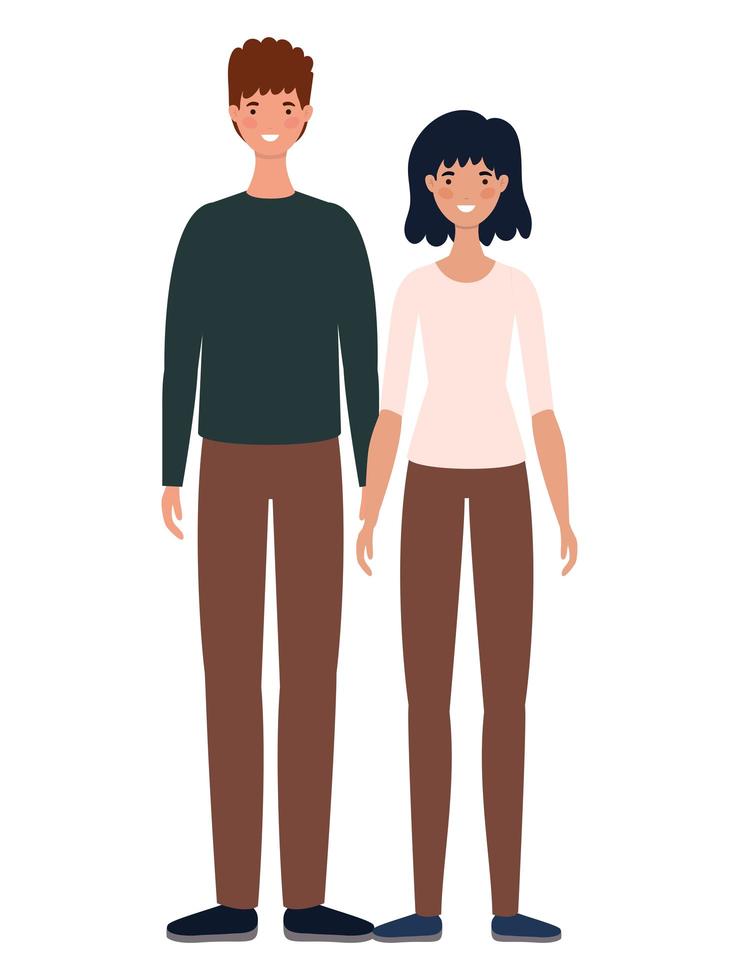 Women and men avatars cartoons design vector